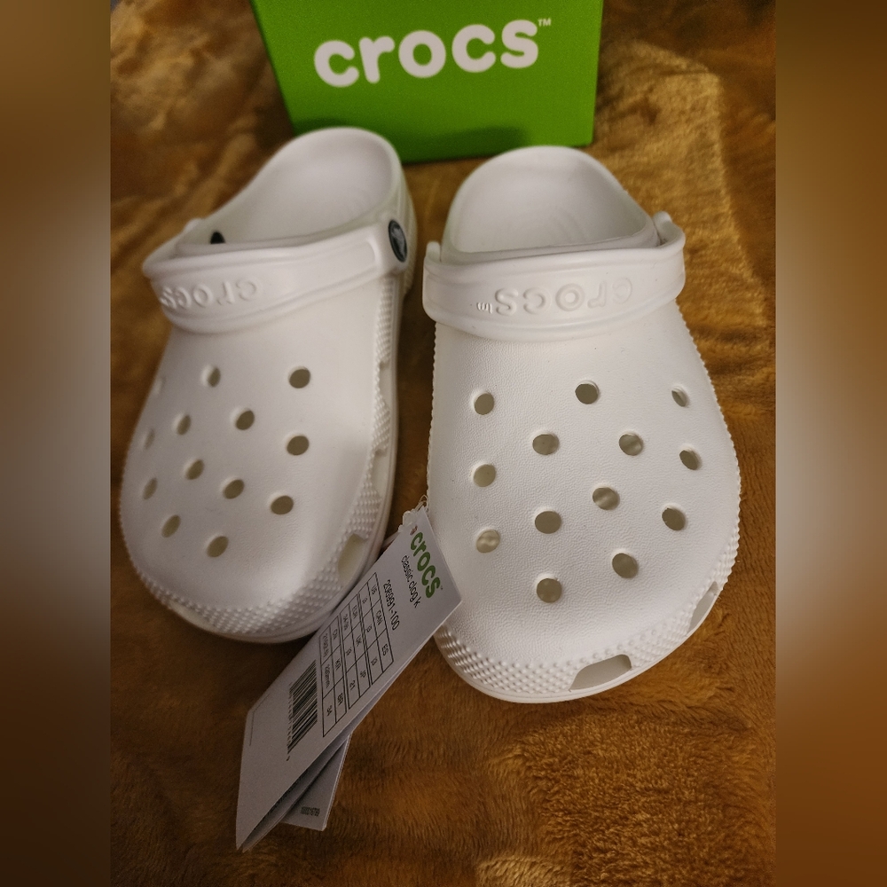 Crocs Kids  Classic White Clogs size 3